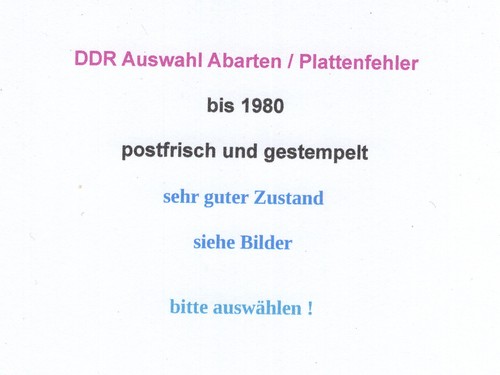 Auswahl ddr abarten - auswahl,