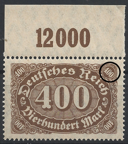 Minr 222a mit - minr., plattenfehler
