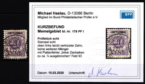 Memel 178 gestempelt - 178,