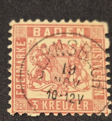 Baden kreuzer freimarke - baden, 3-kreuzer-freimarke