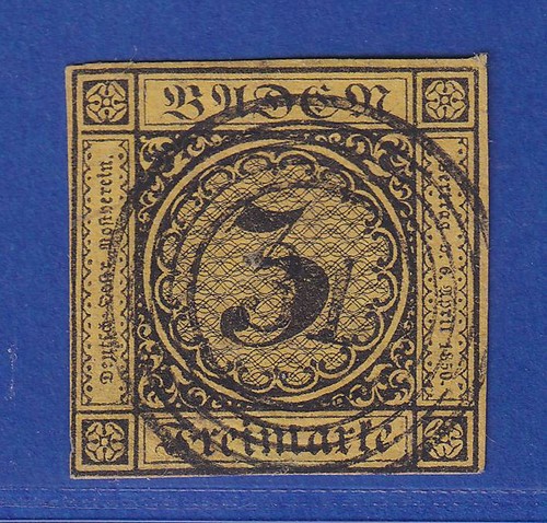 Baden 1851 ziffer - ziffer, kreuzer